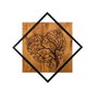 Wallity Tree 2 Escultura de pared de madera y metal en nogal y negro